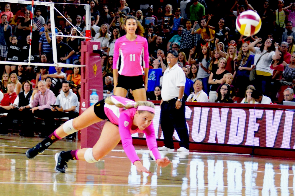 No. 10 ASU women's volleyball shows improvement in loss to No. 1 USC